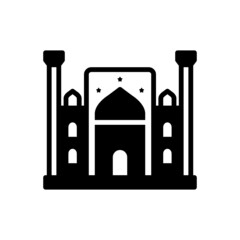 Black solid icon for uzbekistan