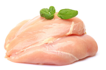 Chicken meat on a white background