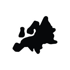 Black solid icon for europe