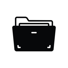 Black solid icon for folder