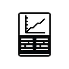 Black solid icon for financial report