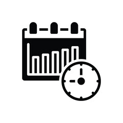 Black solid icon for financial times