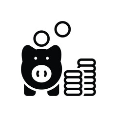 Black solid icon for money savings