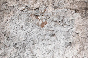 Dried out clay on the coastline