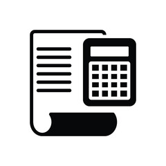 Black solid icon for accounting