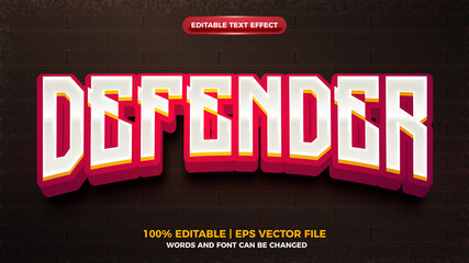 defender game 3D cartoon game editable text effect