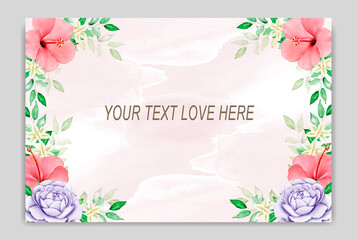 Elegant floral template wedding card