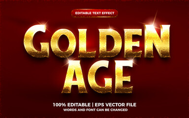 golden age editable text effect 3d template style