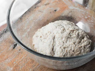 bowl of bread dough