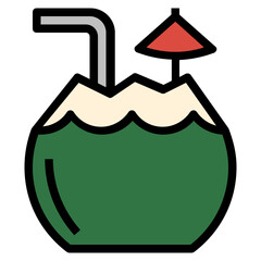 Obraz premium Coconut line icon