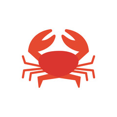 Crab icon. Isolated flat color icon. Vector illustration. Meat products fish and sea food. Marine life