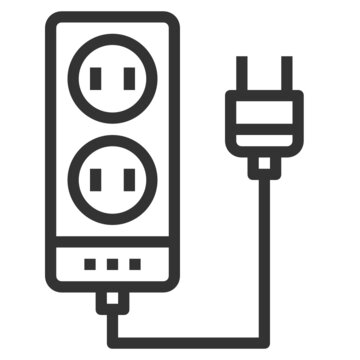 black power strip with plug clip art preview