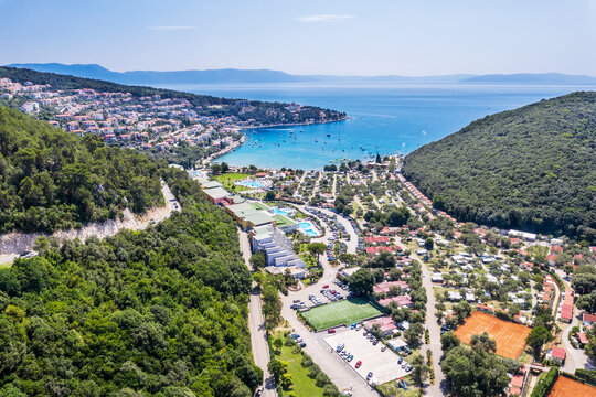 An aerial view city of Rabac, Istria, Croatia