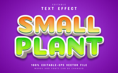 Small plant text, cartoon style text effect