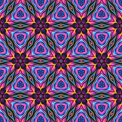 This is a psychedelic Seamless Abstract Pattern Illustration, designed by using vibrant colors and is pleasant to eyes.