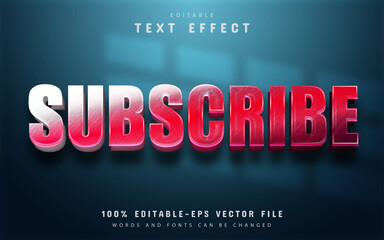 Subscribe text, red gradient text effect