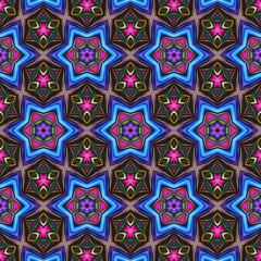 This is a psychedelic Seamless Abstract Pattern Illustration, designed by using vibrant colors and is pleasant to eyes.