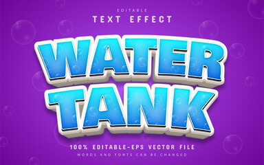 Water tank text, cartoon style text effect
