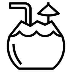 coconut line icon