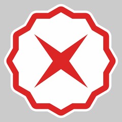 Wrong marks, Cross marks, Rejected, Disapproved, No, False, Not Ok, Wrong Choices, Task Completion, Voting. - vector mark symbols in red. Isolated icon.