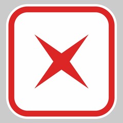 Wrong marks, Cross marks, Rejected, Disapproved, No, False, Not Ok, Wrong Choices, Task Completion, Voting. - vector mark symbols in red. Isolated icon.