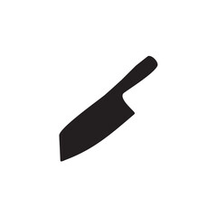 Single black kitchen knife silhouette logo design