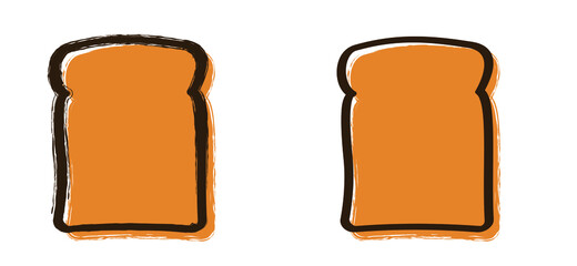 Bread slices icon or symbol. Flat vector breads pictogram. cartoon sandwich sign.