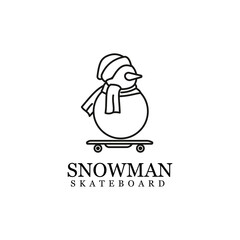 Snowman logo template design vector icon illustration.