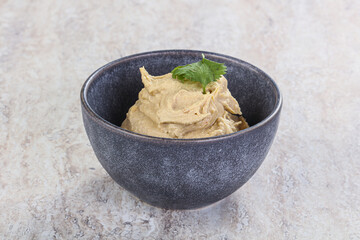 Traditional Jewish Hummus with olive oil
