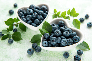 Blueberries on wooden background