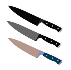 set of kitchen knives