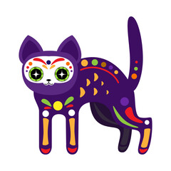 Halloween cat. Dia de los muerto illustration. 