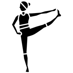 yoga pose glyph icon