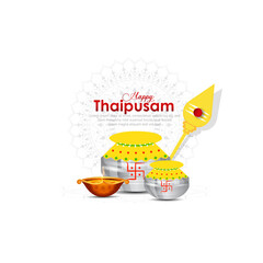 Vector illustration concept of Happy Thaipusam or Thaipoosam greeting with celebrating