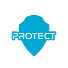 Protect icon isolated on white background