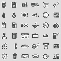 Gas Station Icons. Sticker Design. Vector Illustration.