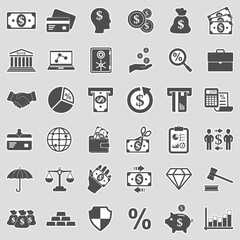 Fototapeta premium Finance Icons. Sticker Design. Vector Illustration.