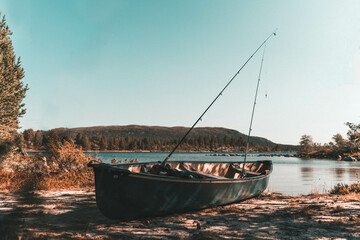 Canoe in a skandinavian landscape