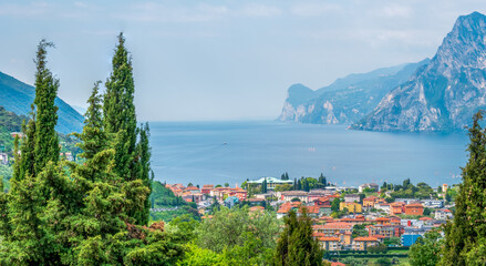 Torbole Garda panorama view from top