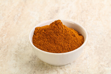 Dry Paprika powder in the bowl