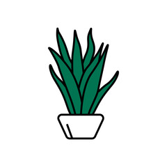 Plant pot icon design template illustration