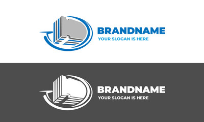 Reinforced concrete products and building materials logo vector