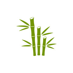 Green bamboo icon design template illustration