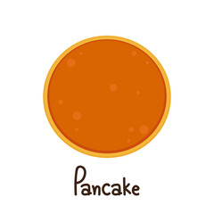 Pancake cartoon vector. Pancake logo design. Pancake on white background.