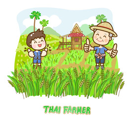 Obraz na płótnie Canvas Thai farmer character.