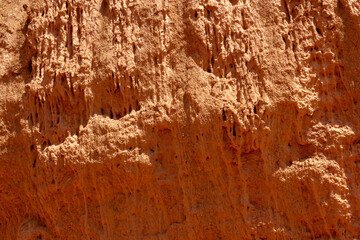 Texture of red sandstone rocks in the Altai mountains