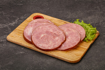 Slices of pork meat ham