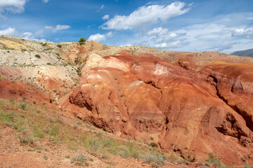 red rocks from the sandstone of the place Mars in the Altai mountains