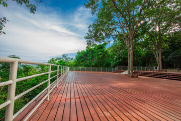 Panoramic nature background (mountains, sea, trees, twilight lights in the sky, waterfront communities), naturally blurred through the wind, seen on tourist spots or scenic spots