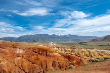 red rocks from the sandstone of the place Mars in the Altai mountains